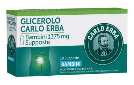 GLICEROLO CARLO ERBA BAMBINI 18 SUPPOSTE 1375MG